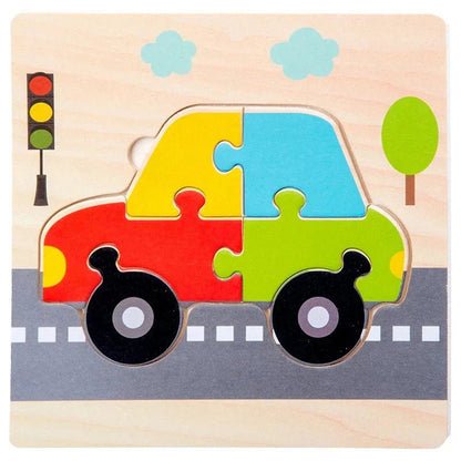 Puzzle en Bois - PuzzlePals™ - Voiture - Kid Éveil