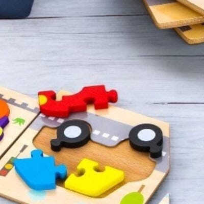 Puzzle en Bois - PuzzlePals™ - Voiture - Kid Éveil