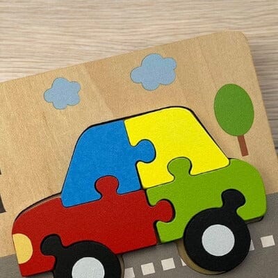 Puzzle en Bois - PuzzlePals™ - Voiture - Kid Éveil